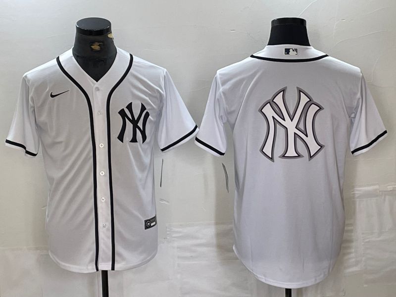 Men New York Yankees Blank White Third generation joint name Nike 2024 MLB Jersey style 7